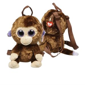 TY Silk Plush Coconut Monkey Backpack